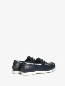 Chaussure bateau Nubil en cuir - Bleu