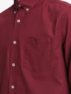 Chemise ajustée en flanelle de coton - Bordeaux