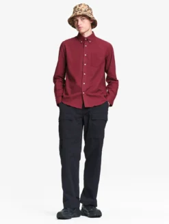 Chemise ajustée en flanelle de coton - Bordeaux
