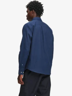 Chemise ajustée en flanelle de coton - Bleu