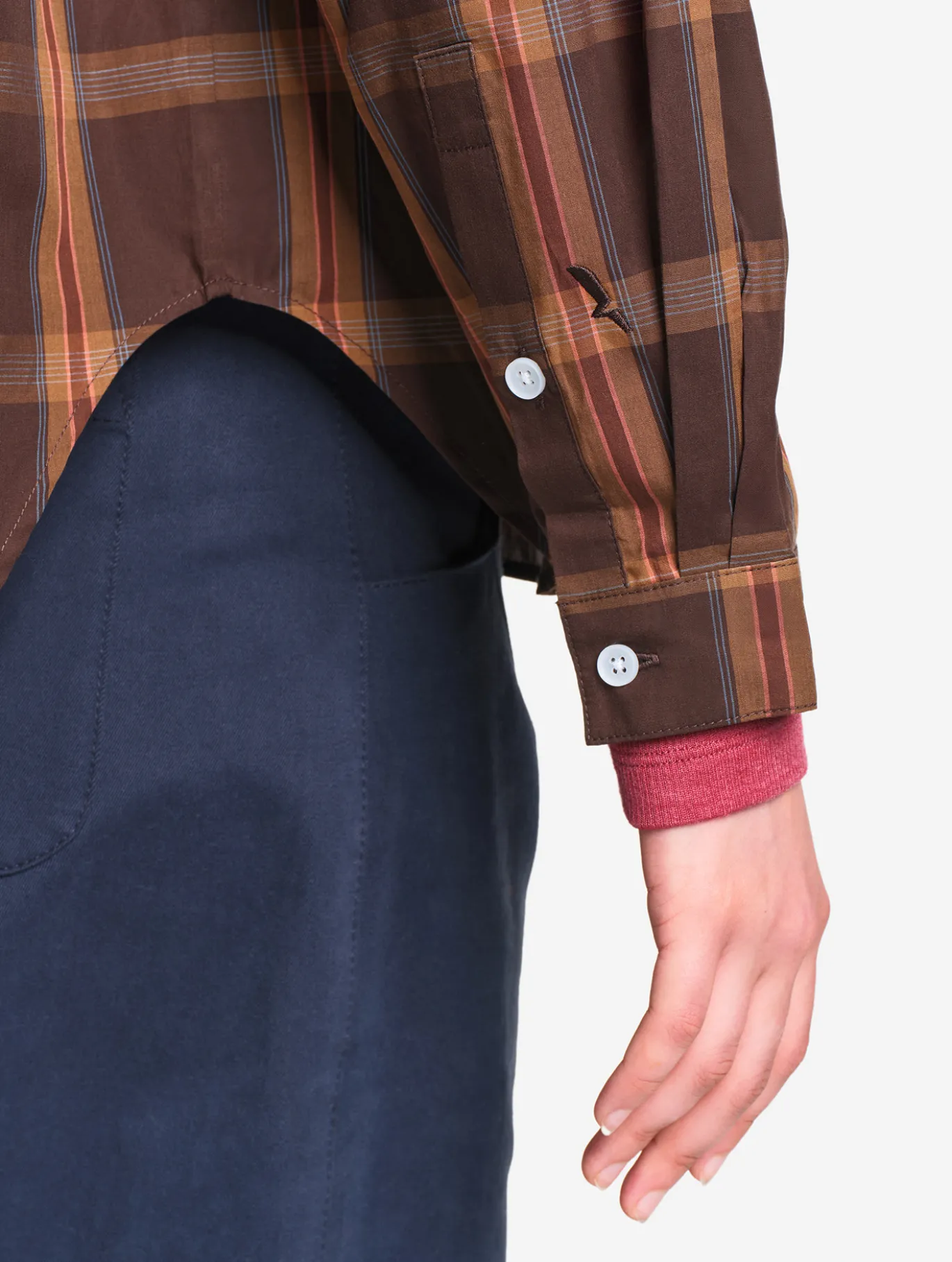 Chemise en coton à carreaux - Marron