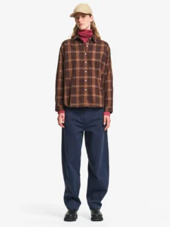 Chemise en coton à carreaux - Marron