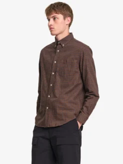 Chemise en flannelle de coton à carreaux - Marron