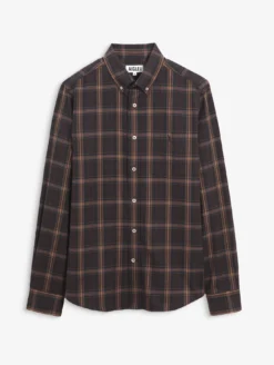 Chemise en flannelle de coton à carreaux - Marron