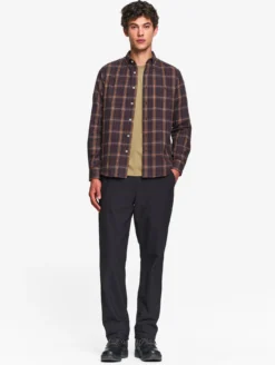 Chemise en flannelle de coton à carreaux - Marron