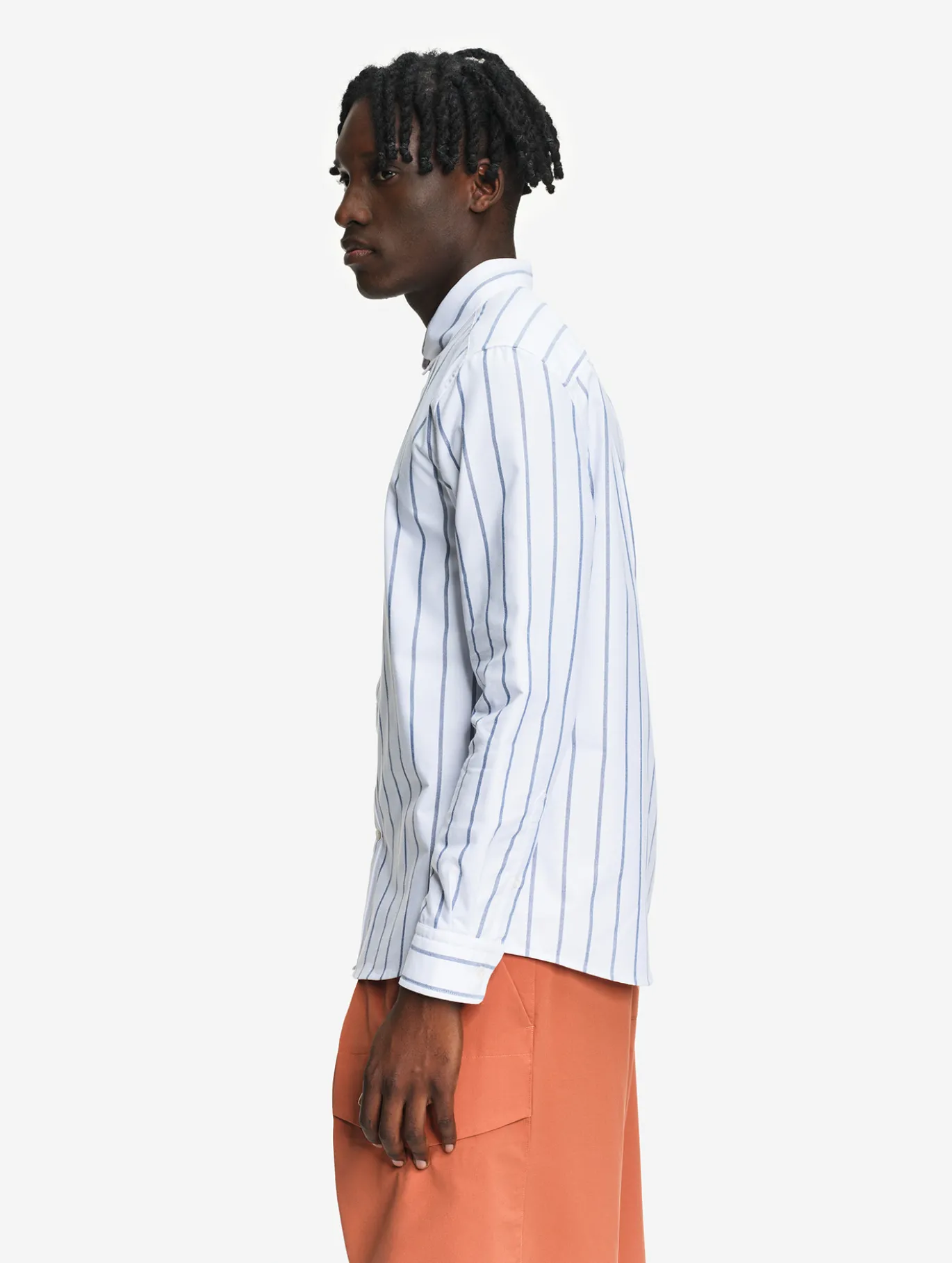 Chemise oxford rayée Dry Fast™ TEXTILE® avec logo sur la poitrine - Blanc