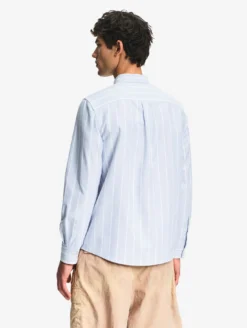 Chemise oxford rayée Dry Fast™ TEXTILE® avec logo sur la poitrine - Bleu