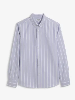 Chemise oxford rayée Dry Fast™ TEXTILE® avec logo sur la poitrine - Bleu