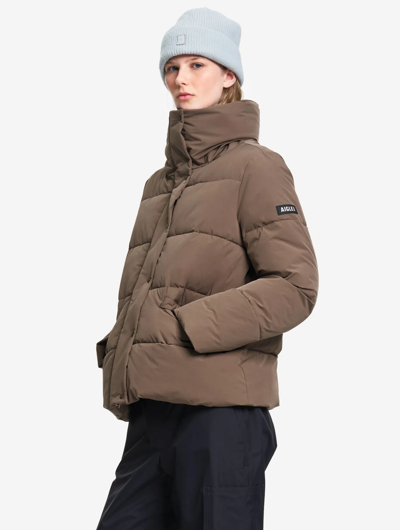 Doudoune Repreve® courte déperlante - Marron