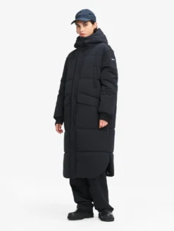 Doudoune Repreve® matelassée longue très chaude et déperlante - Noir