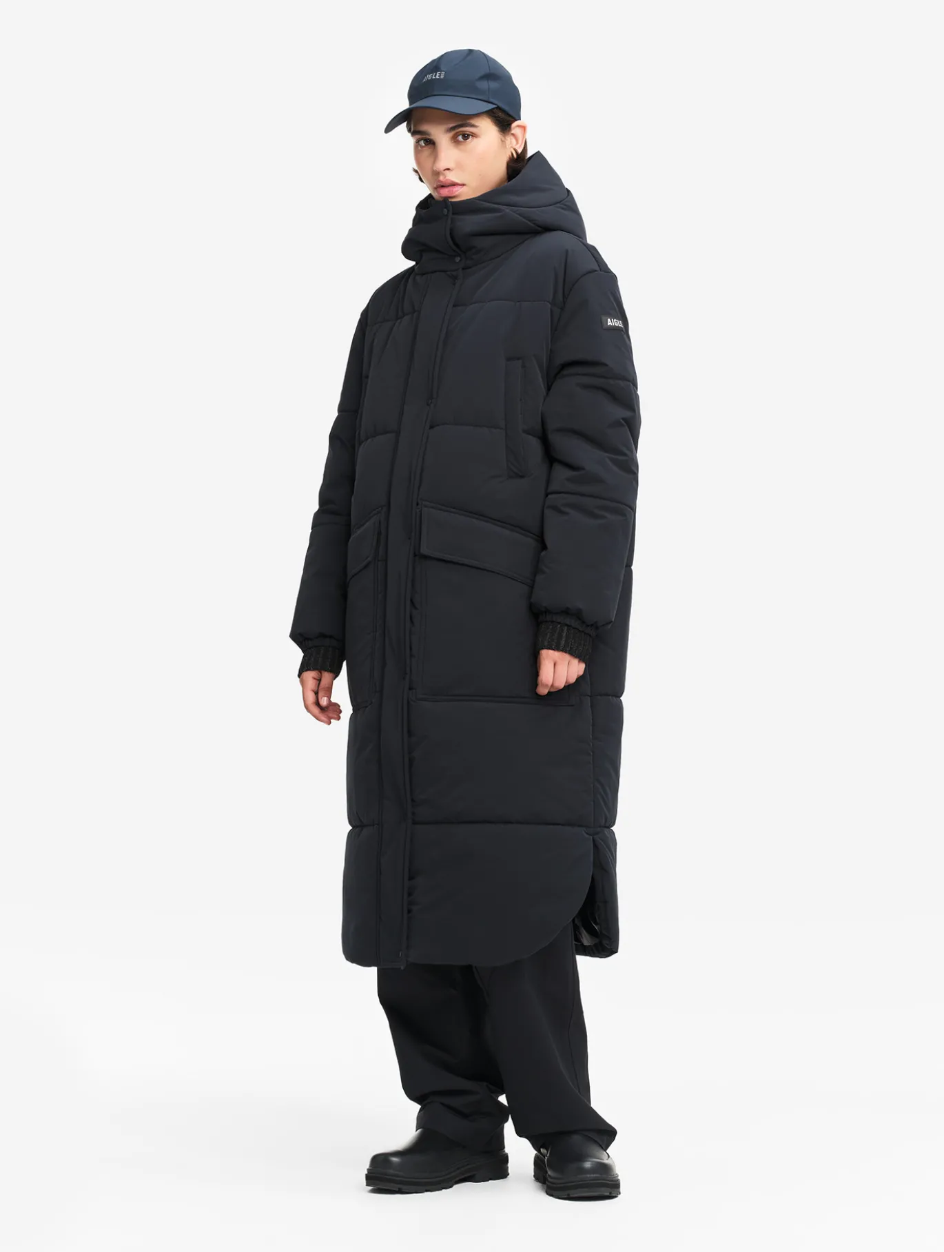 Doudoune Repreve® matelassée longue très chaude et déperlante - Noir