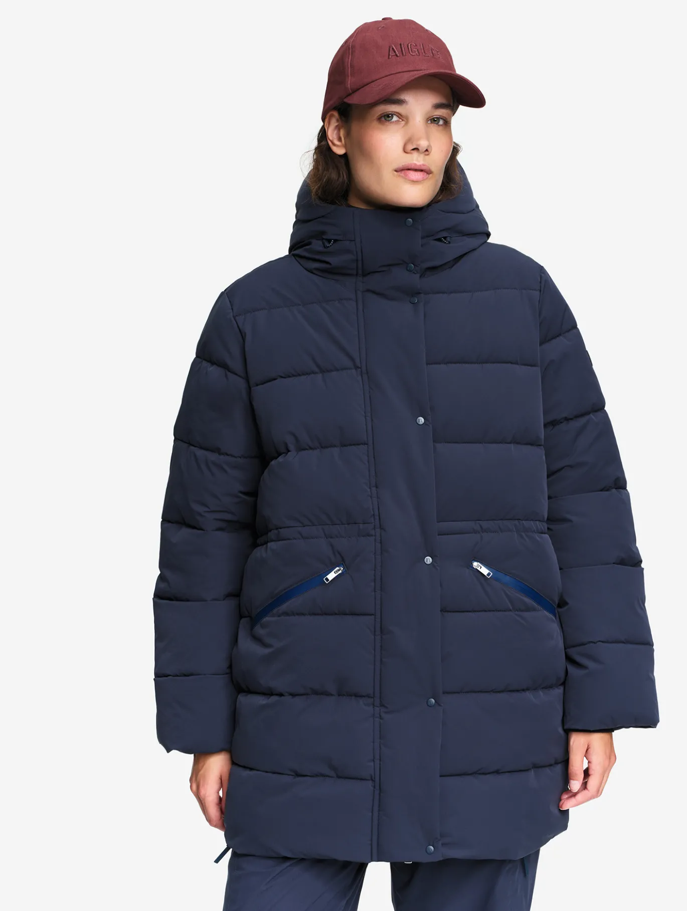 Doudoune Repreve® mi-longue déperlante - Bleu