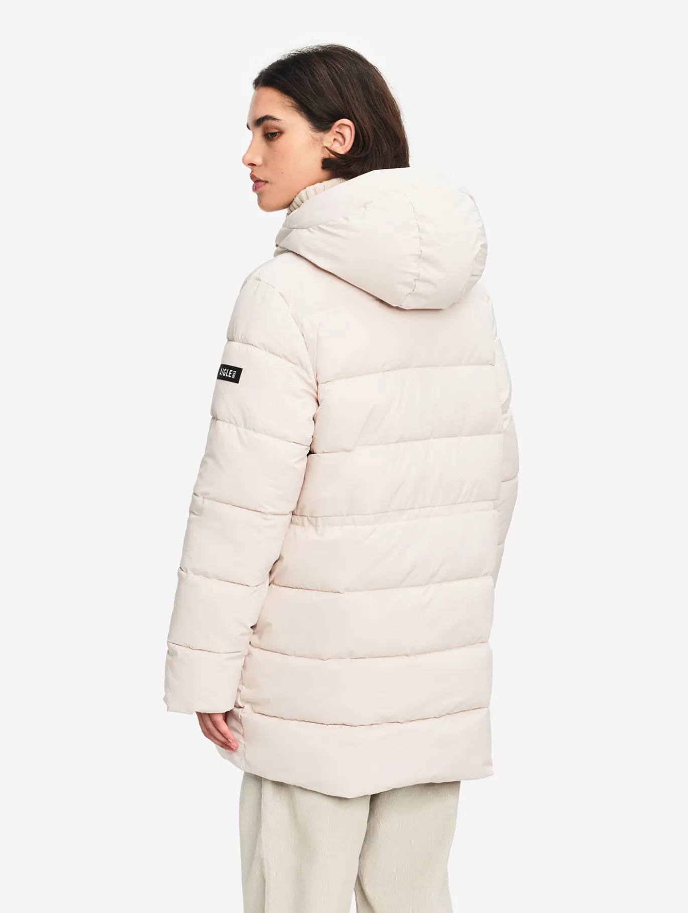 Doudoune Repreve® mi-longue déperlante - Beige