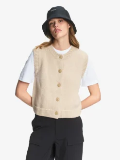 Gilet sans manches en laine mélangé - Beige