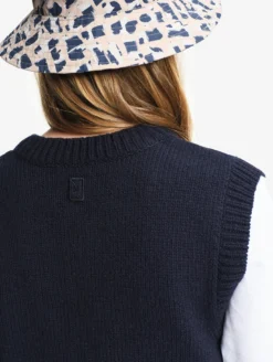 Gilet sans manches en laine mélangé - Bleu