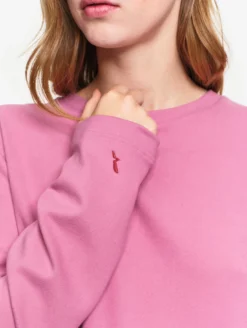 Haut à col rond en micro polaire - Rose