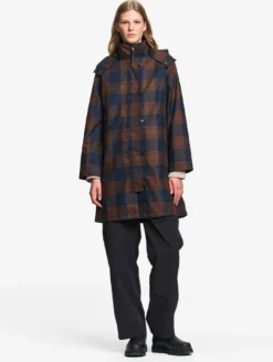 Imperméable MTD™ long à carreaux - Bleu