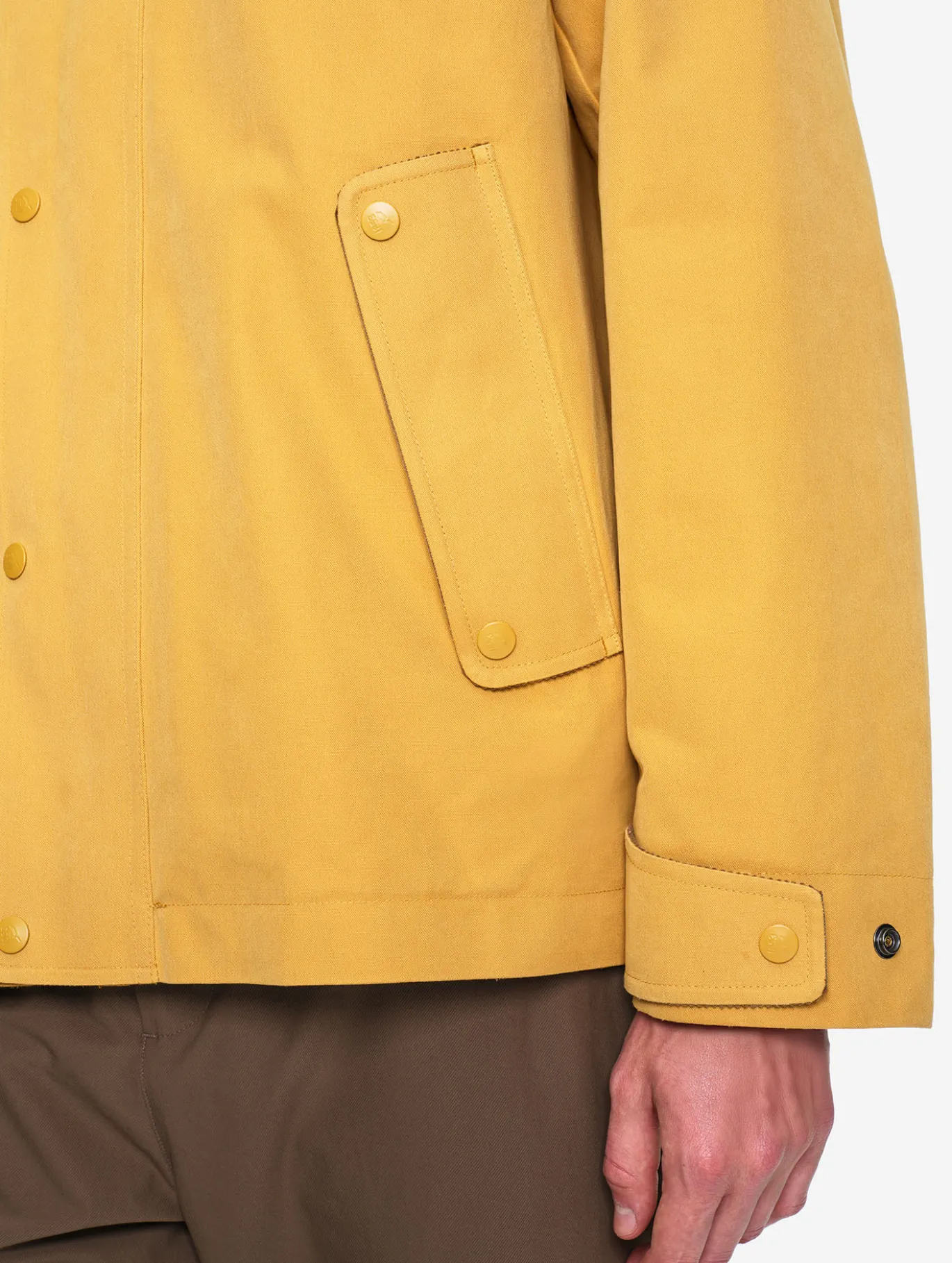 Manteau déperlant avec col velours côtelé - Jaune