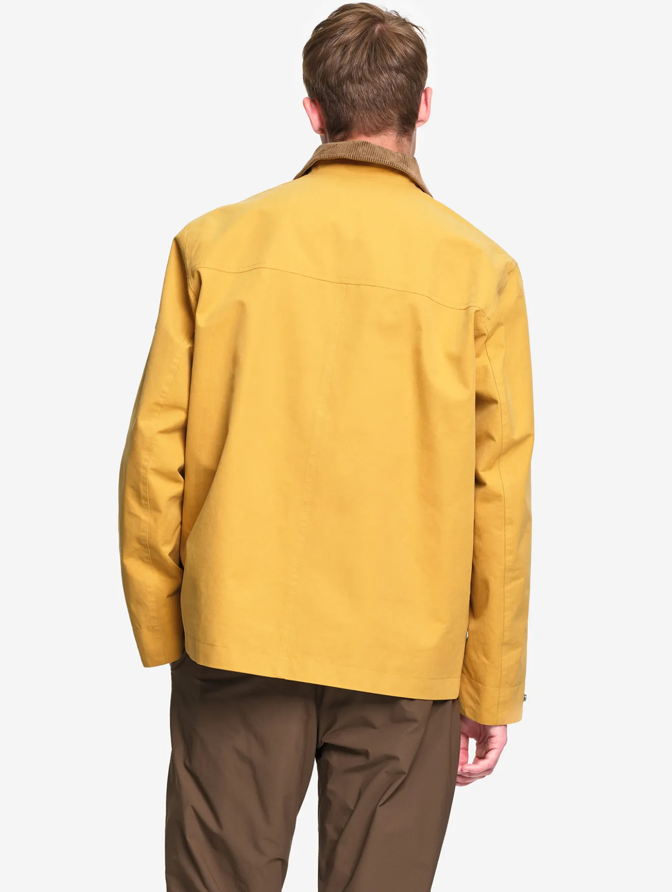 Manteau déperlant avec col velours côtelé - Jaune