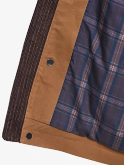 Manteau déperlant avec col velours côtelé - Marron
