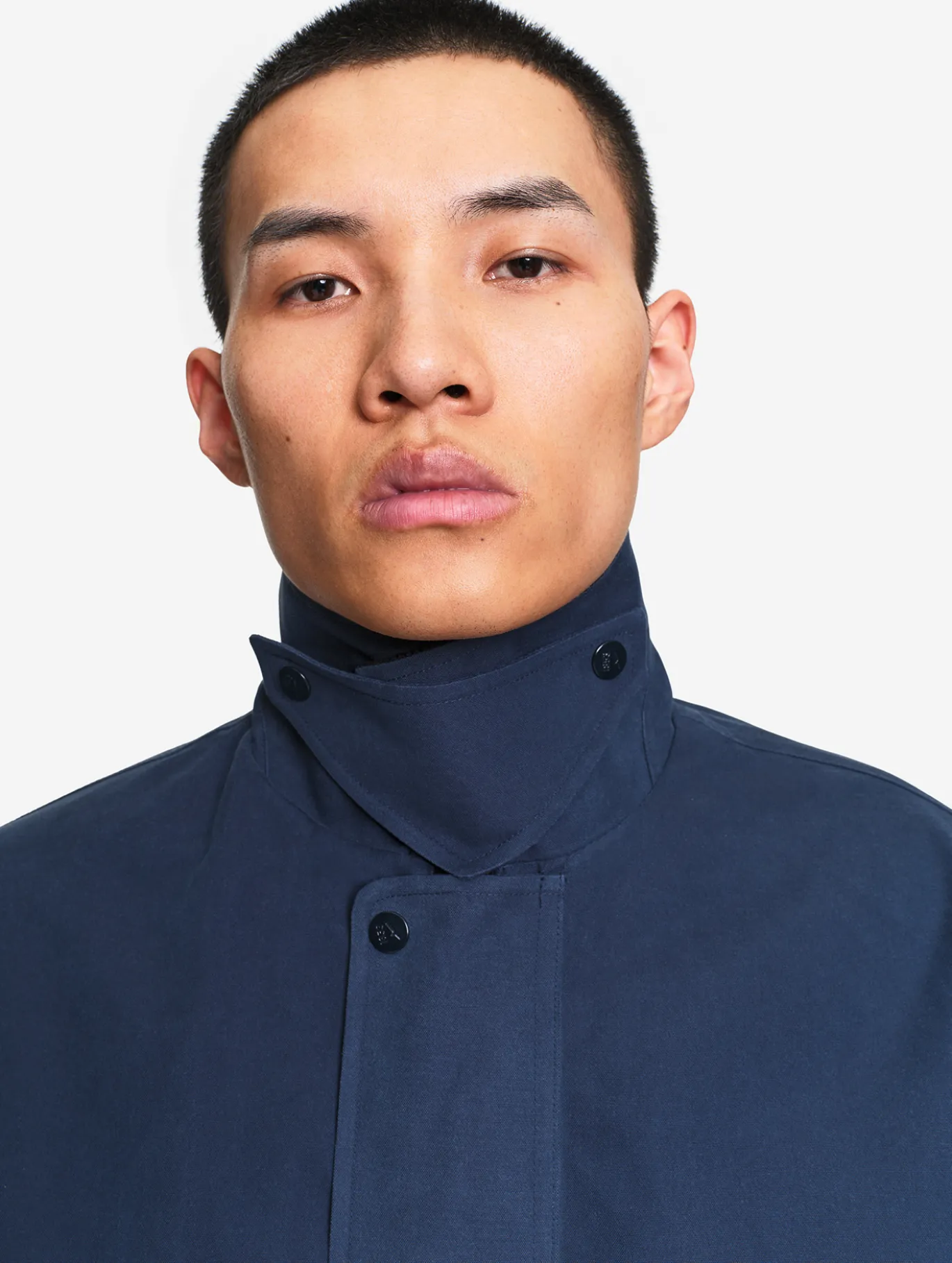 Manteau déperlant avec col velours côtelé - Bleu