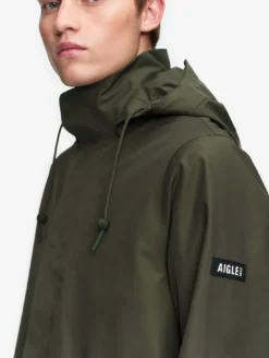 Manteau MTD™ court impérméable en cotton de twill à capuche amovible T-KIT™ - Kaki