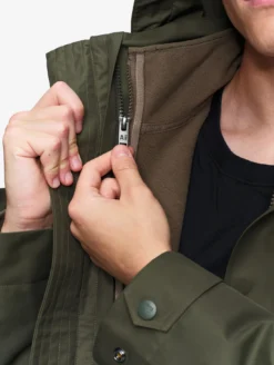 Manteau MTD™ court impérméable en cotton de twill à capuche amovible T-KIT™ - Kaki