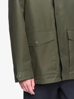 Manteau MTD™ court impérméable en cotton de twill à capuche amovible T-KIT™ - Kaki