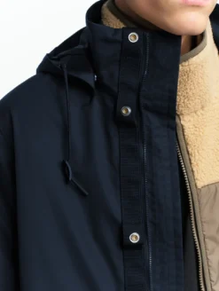 Manteau MTD™ court impérméable en cotton de twill à capuche amovible T-KIT™ - Bleu