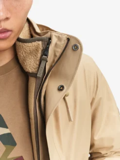 Manteau MTD™ court impérméable en cotton de twill à capuche amovible T-KIT™ - Beige