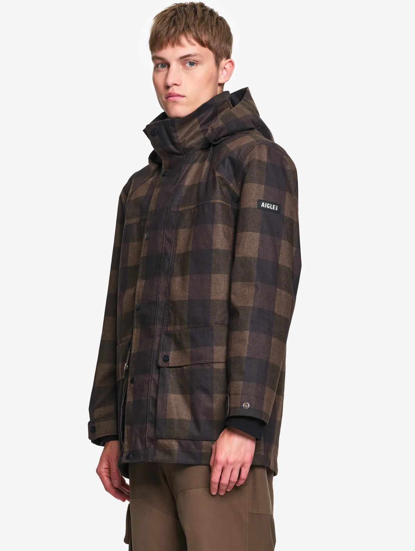 Manteau MTD™ imprimé carreaux T-KIT™ - Marron