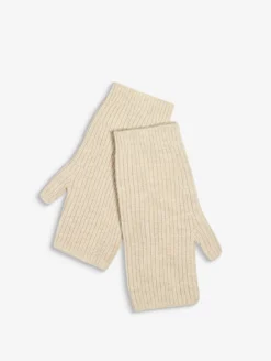 Mitaines en laine mélangée - Beige