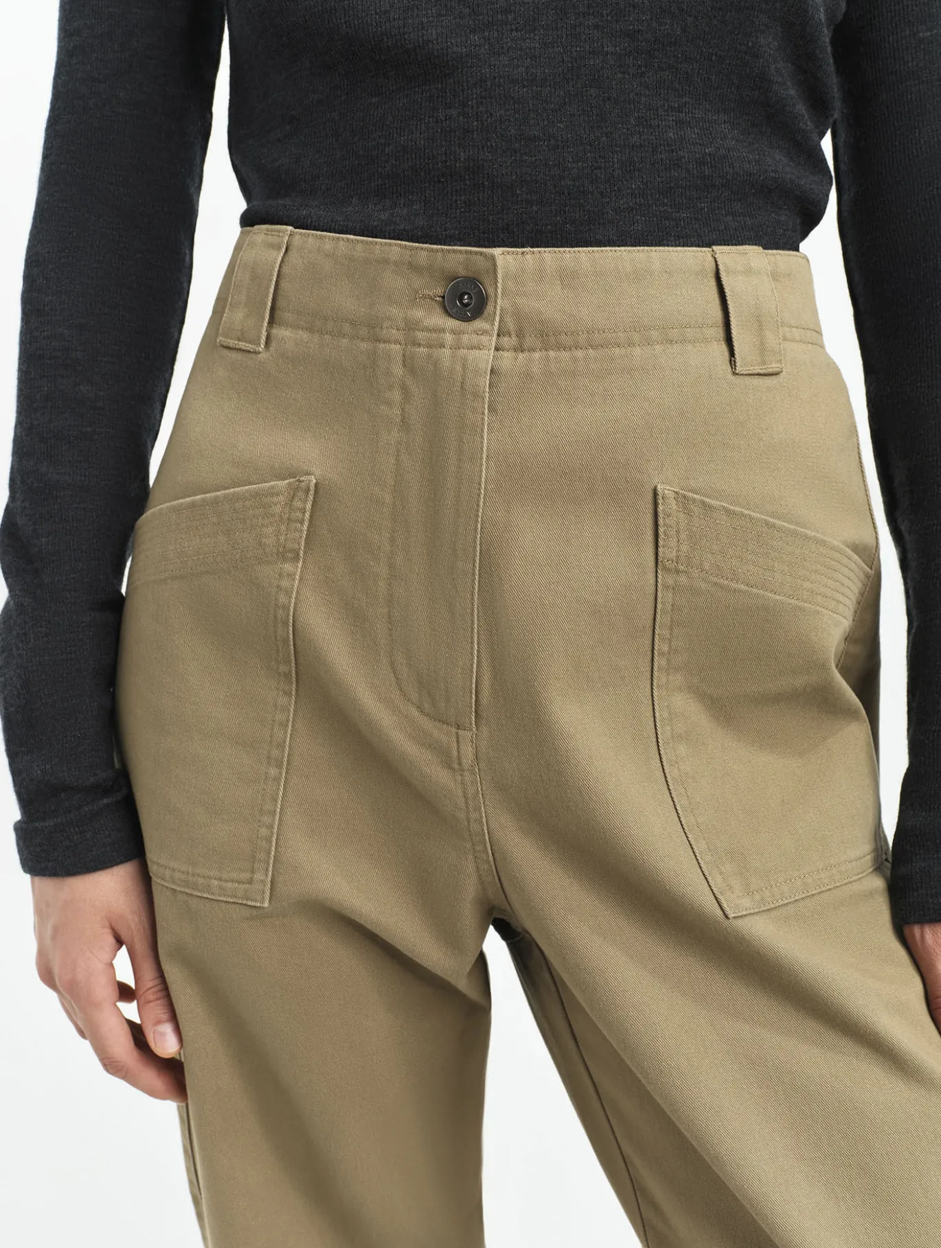 Pantalon coupe carotte - Marron