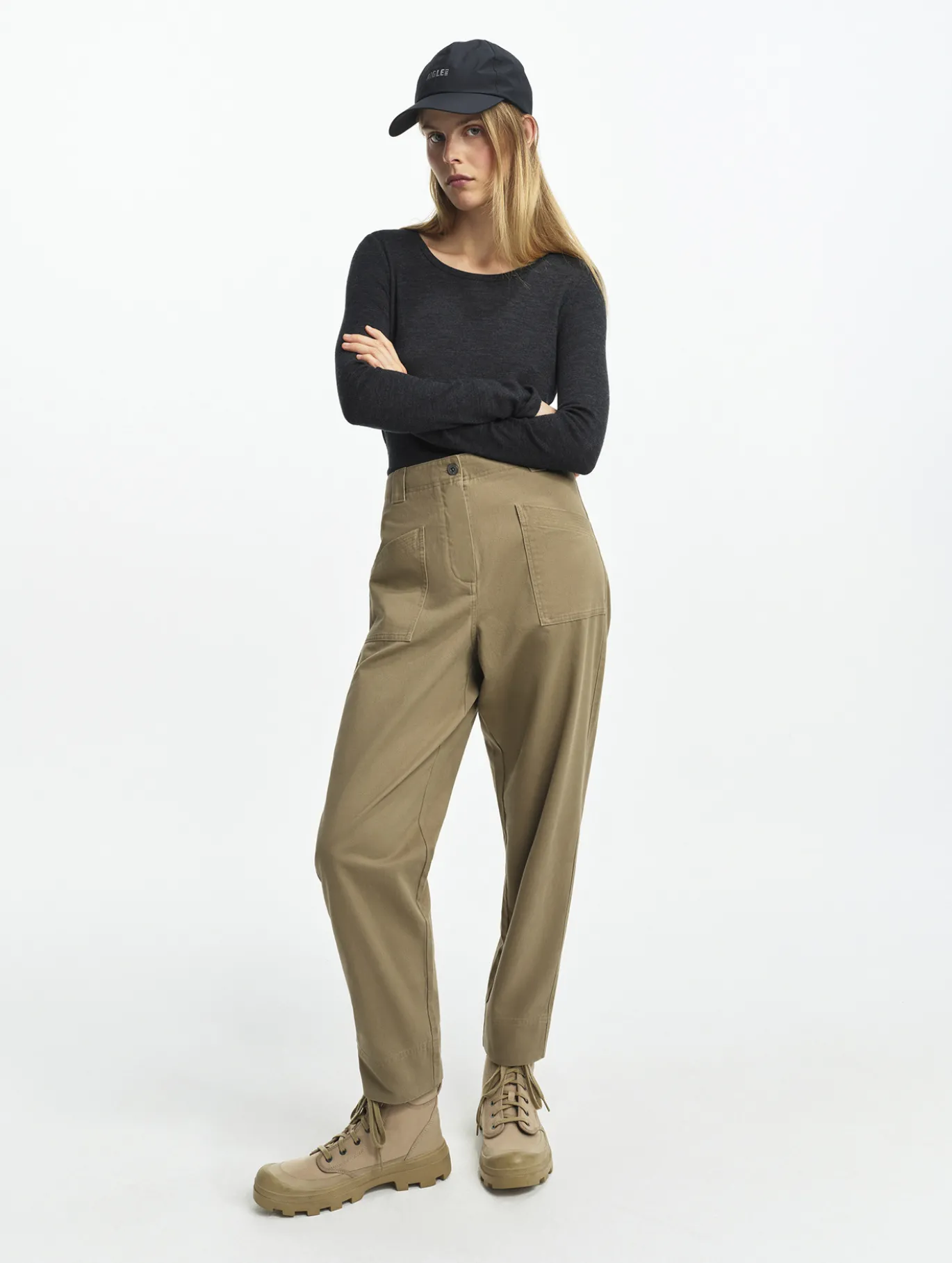 Pantalon coupe carotte - Marron