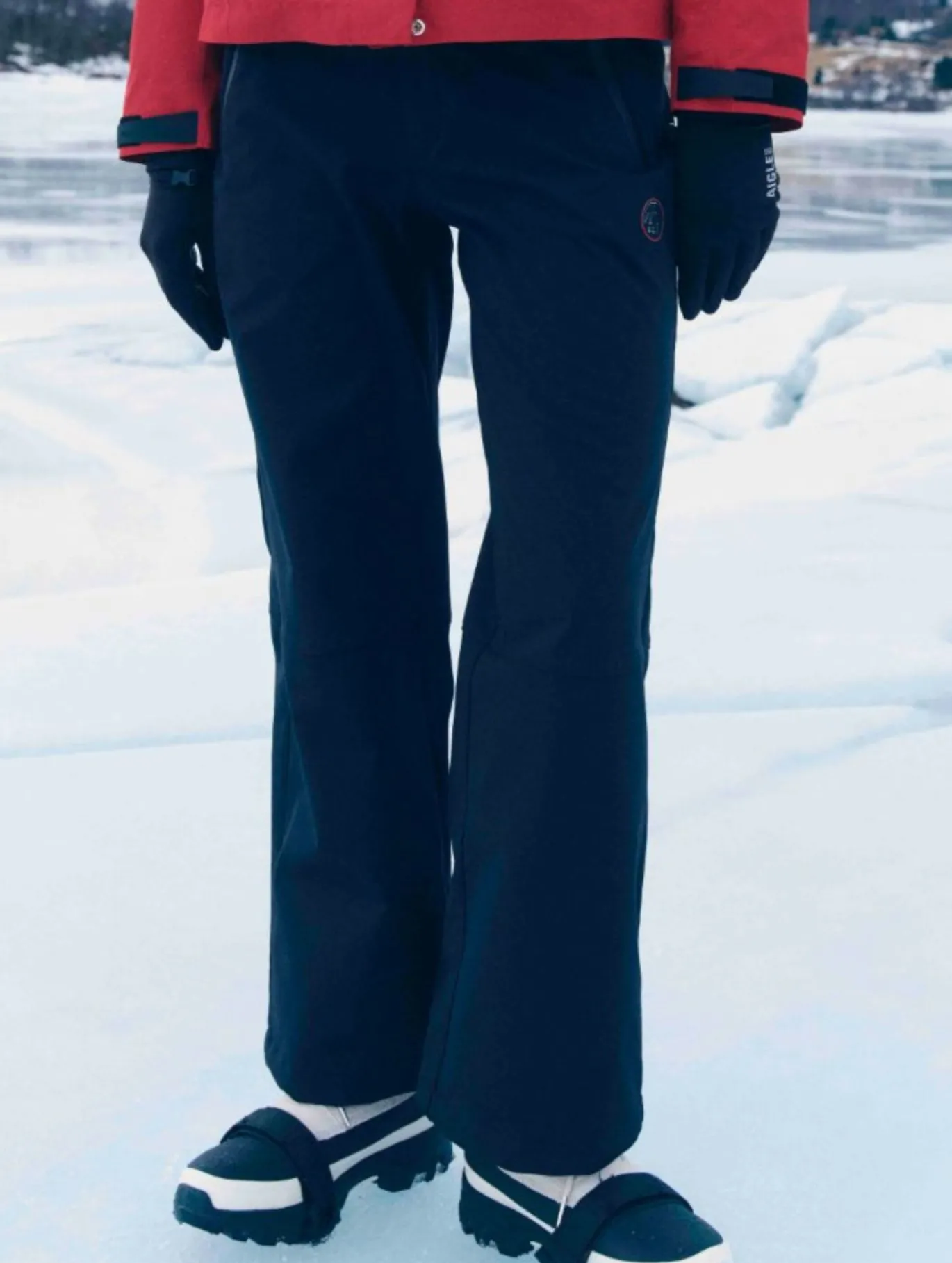 Pantalon de ski taille haute Softshell doublé - Noir