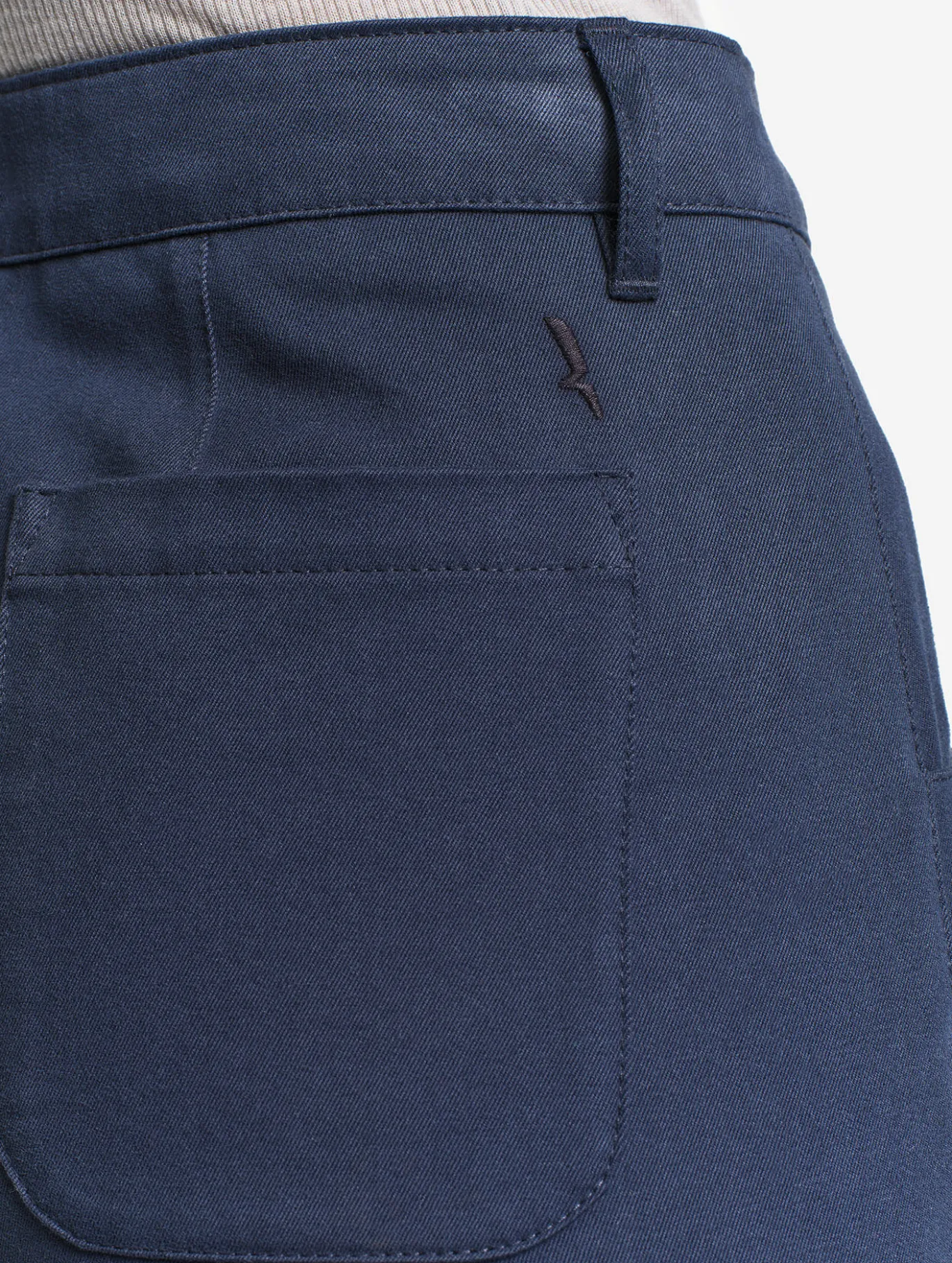 Pantalon taille haute carotte en toile de coton - Bleu
