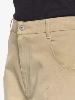 Pantalon taille haute carotte en toile de coton - Vert