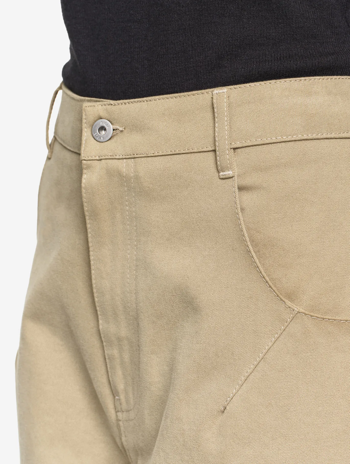 Pantalon taille haute carotte en toile de coton - Vert