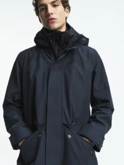 Parka GORE-TEX® longue 2 couches avec capuche T-KIT™ - Bleu