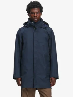 Parka GORE-TEX® longue 2 couches avec capuche retractable - Bleu