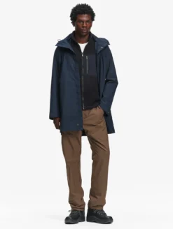 Parka GORE-TEX® longue 2 couches avec capuche retractable - Bleu