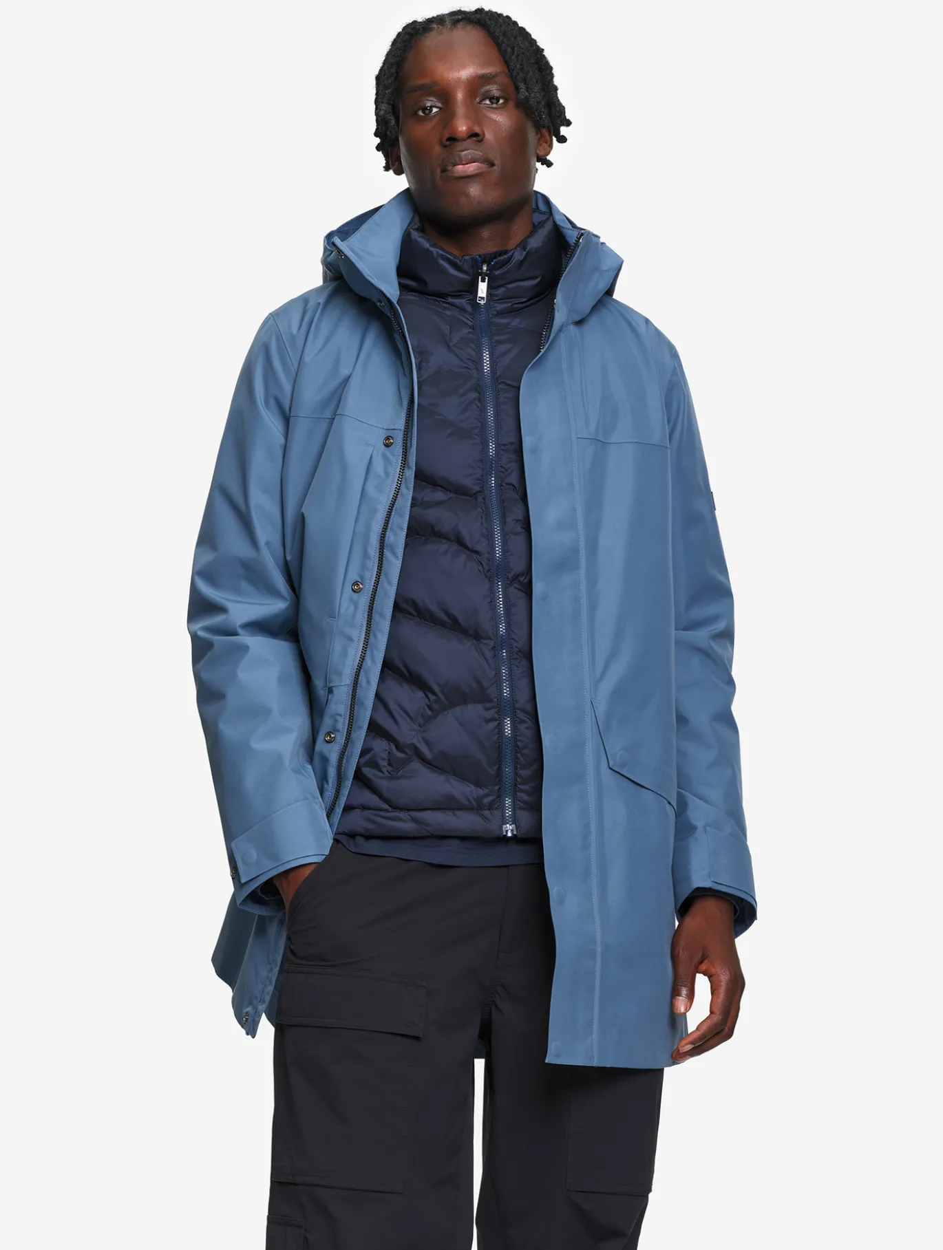 Parka GORE-TEX® longue 2 couches avec capuche T-KIT™ - Bleu