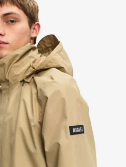 Parka GORE-TEX® longue 2 couches avec capuche retractable - Beige