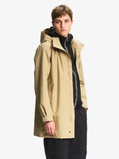Parka GORE-TEX® longue 2 couches avec capuche retractable - Beige