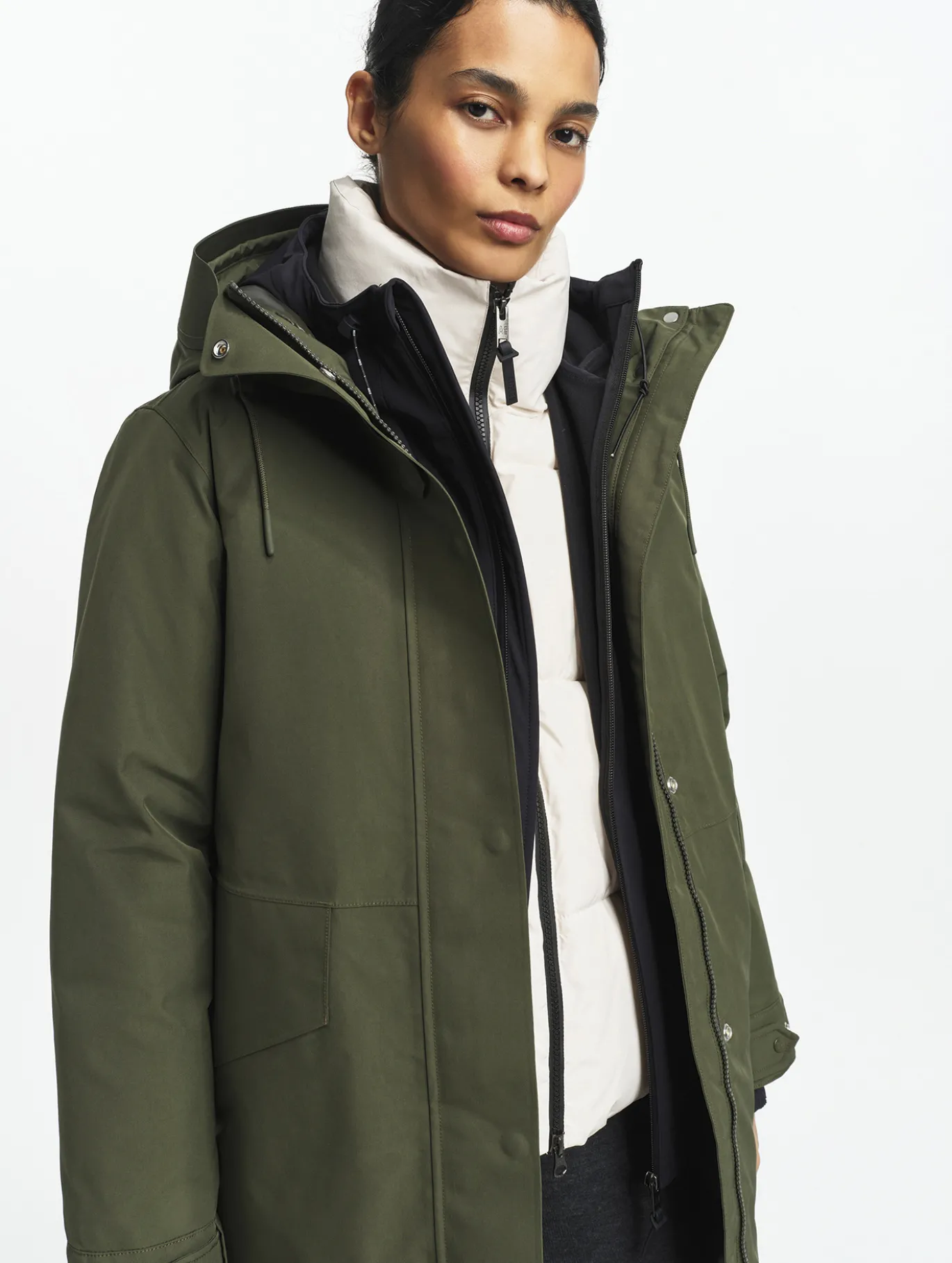 Parka GORE-TEX® & PrimaLoft® longue matelassée - Kaki