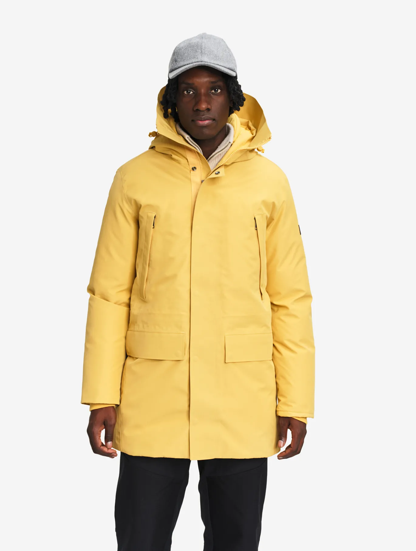 Parka GORE-TEX® ultra-chaude longue à capuche matelassée - Jaune