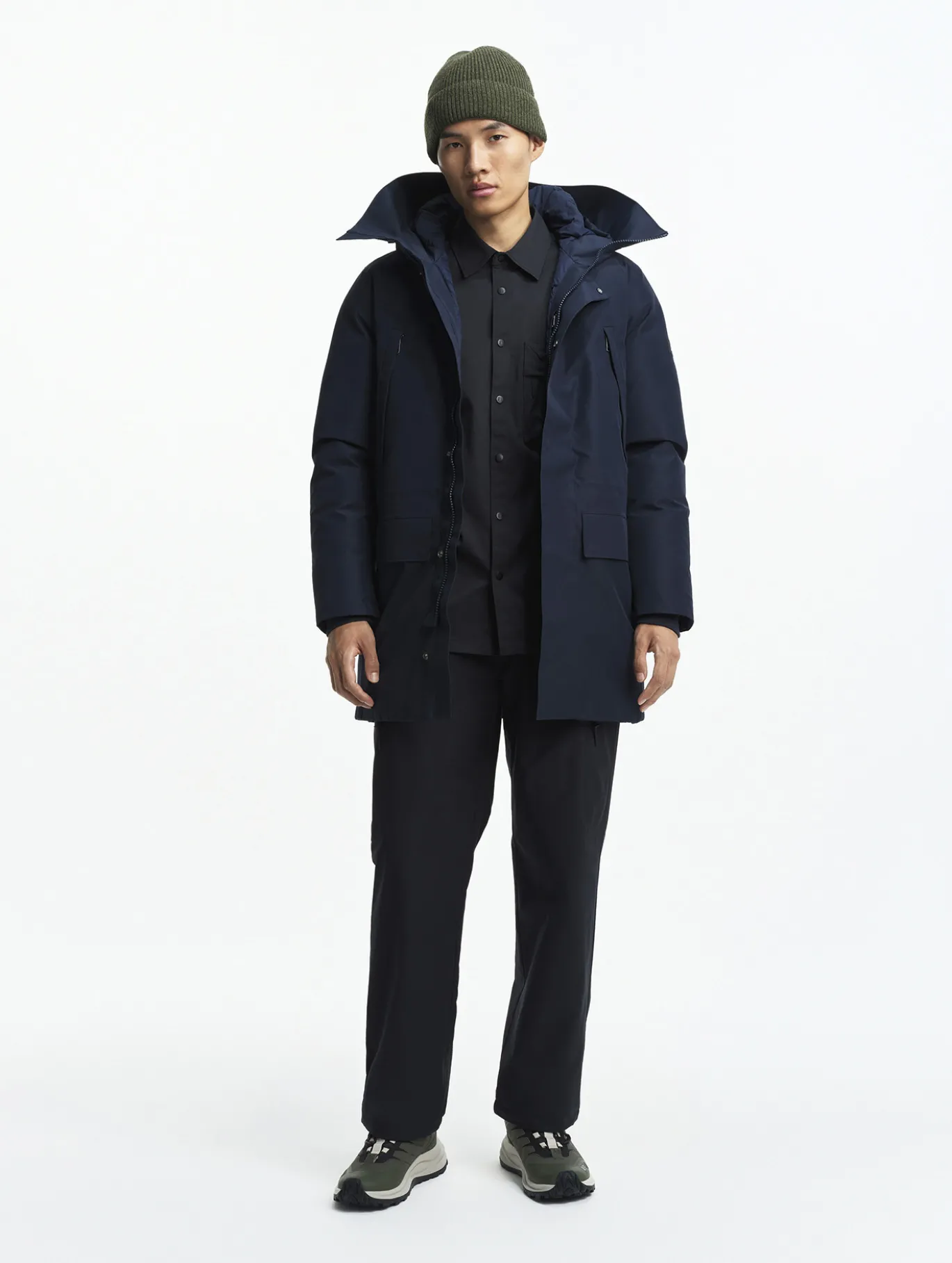 Parka GORE-TEX® ultra-chaude longue à capuche matelassée - Bleu