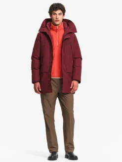 Parka GORE-TEX® ultra-chaude longue à capuche matelassée - Bordeaux