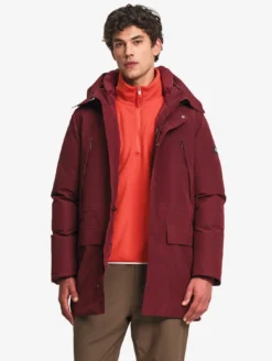 Parka GORE-TEX® ultra-chaude longue à capuche matelassée - Bordeaux