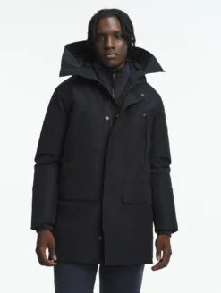 Parka GORE-TEX® ultra-chaude longue à capuche matelassée - Noir